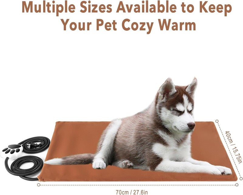 Ruyyi On/Off Switch Electric Pet Heating Pad with Chew Resistant Cord and 2PCS Machine Washable Cover,Indoor Heated Pet Bed Warmer,for Cat Beds and Dog Beds 70x40CM - Image 2